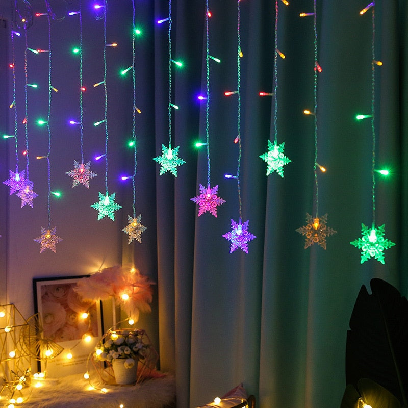 LED Snowflake String Lights for Trees and Windows