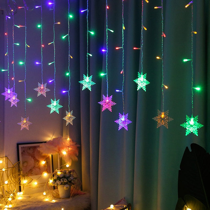 LED Snowflake String Lights for Trees and Windows