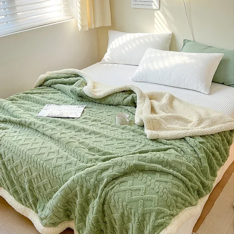 Reversible Sherpa Fleece Blanket, Warm Without the Bulk