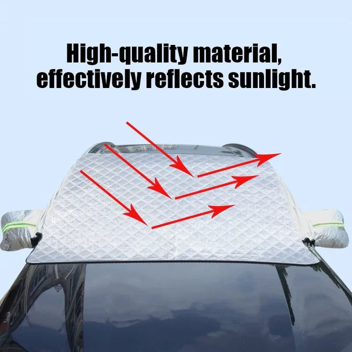 Extra-Large Windshield Cover with Mirror and Side Window Flaps