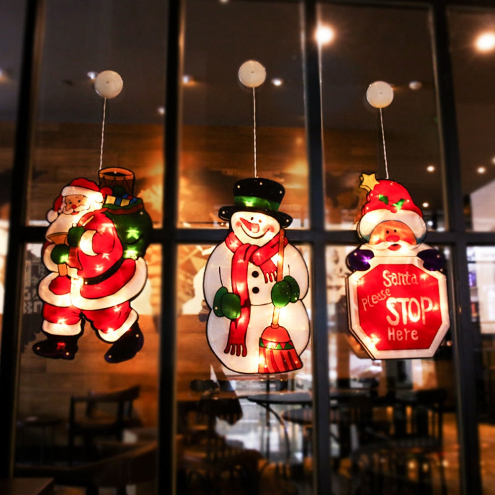 Hendrano™ Battery Christmas Window Hanging Light with Flashing Mode