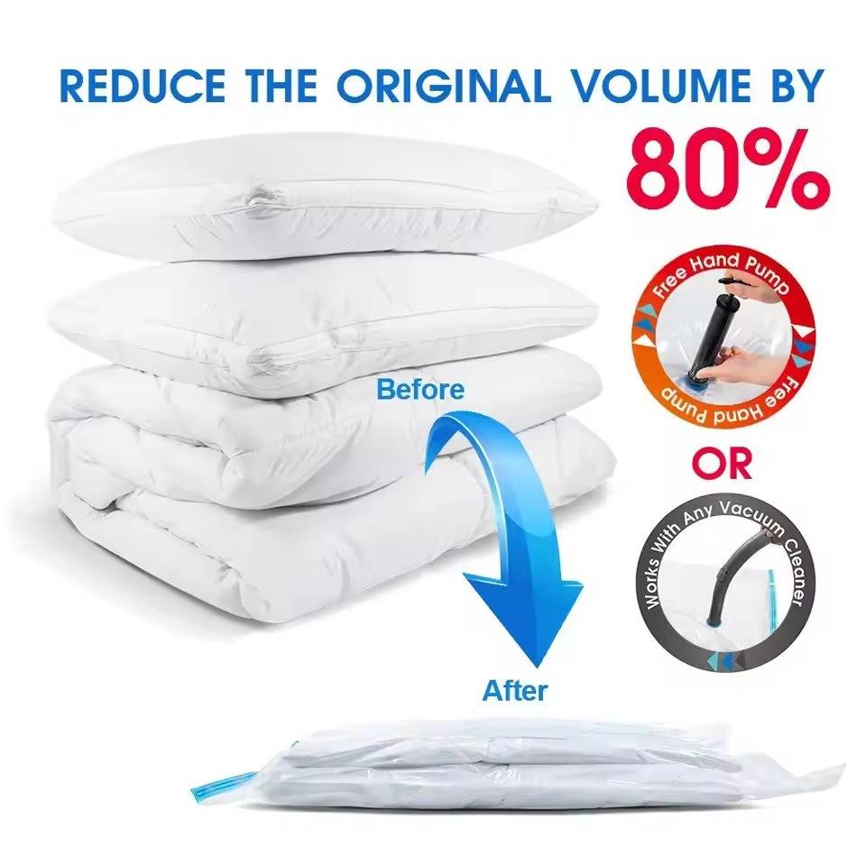 Vacuum Storage Bags for Clothes and Bedding, Set of 5