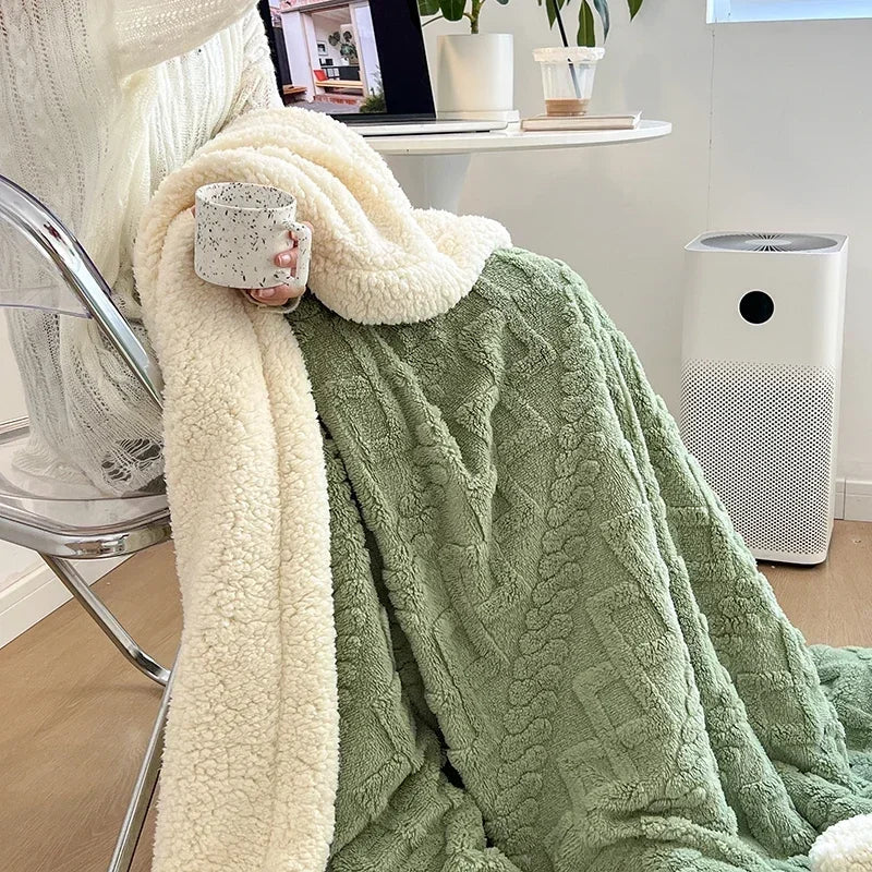 Reversible Sherpa Fleece Blanket, Warm Without the Bulk