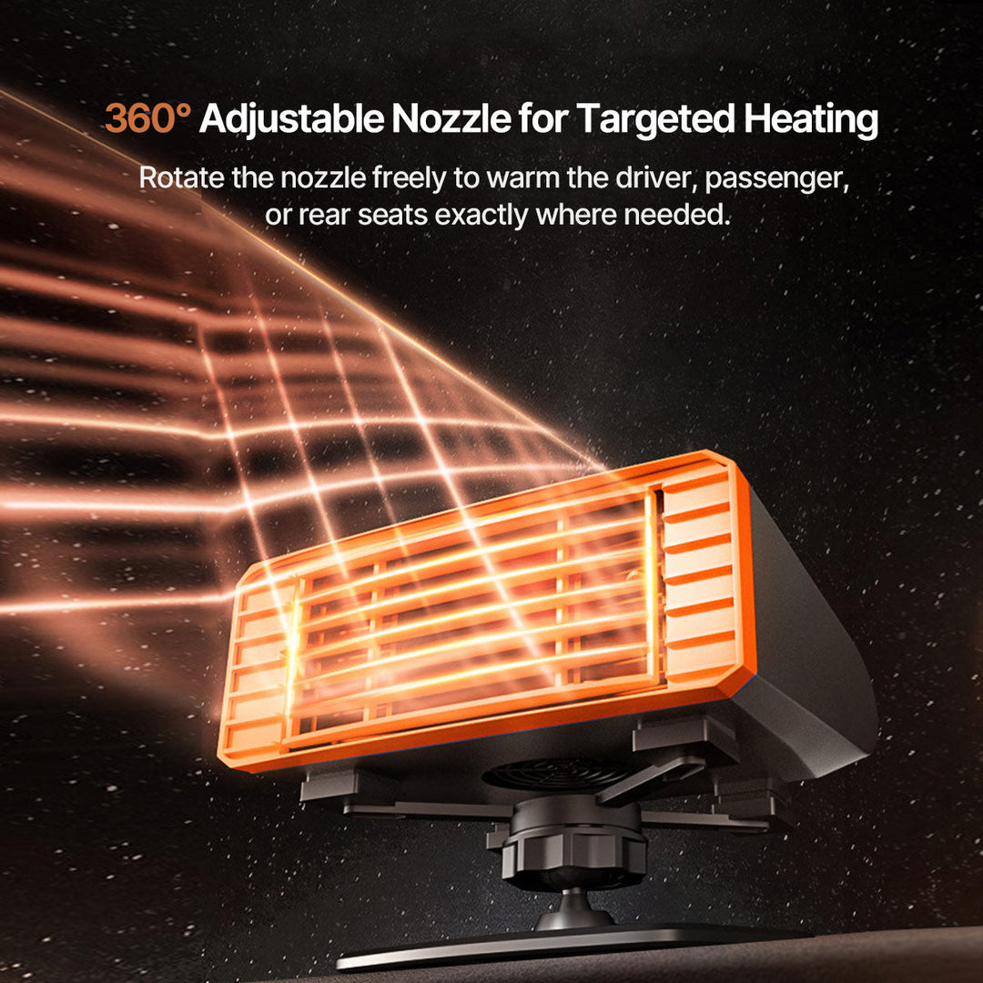 Portable Car Heater and Windshield Defroster, 360° Swivel