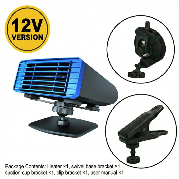 Portable Car Heater and Windshield Defroster, 360° Swivel