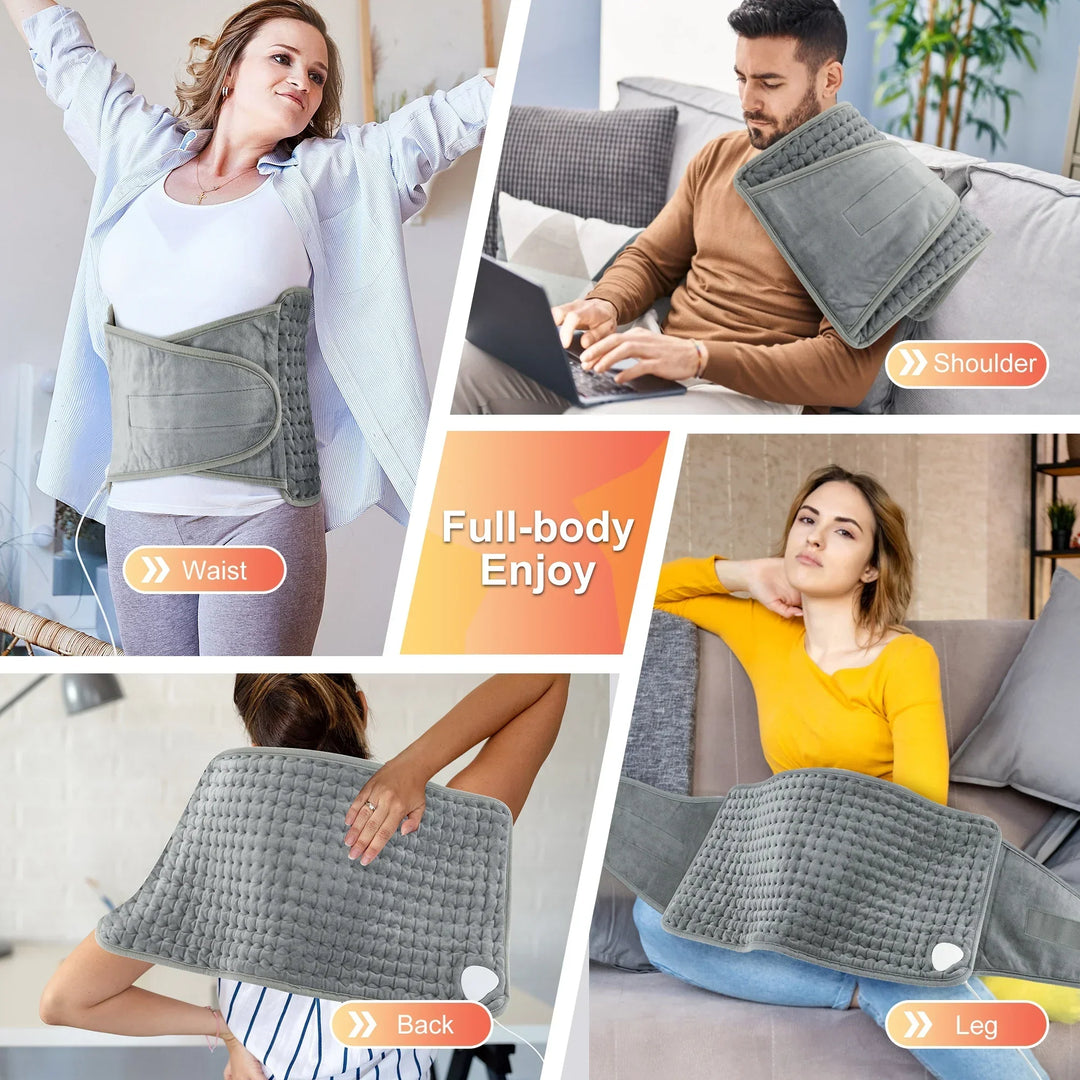 ThermaEase Electric Heating Pad | Multifunctional Heating Belt for Back &amp; Waist | 9 Temperature Levels &amp; 4 Timer Options