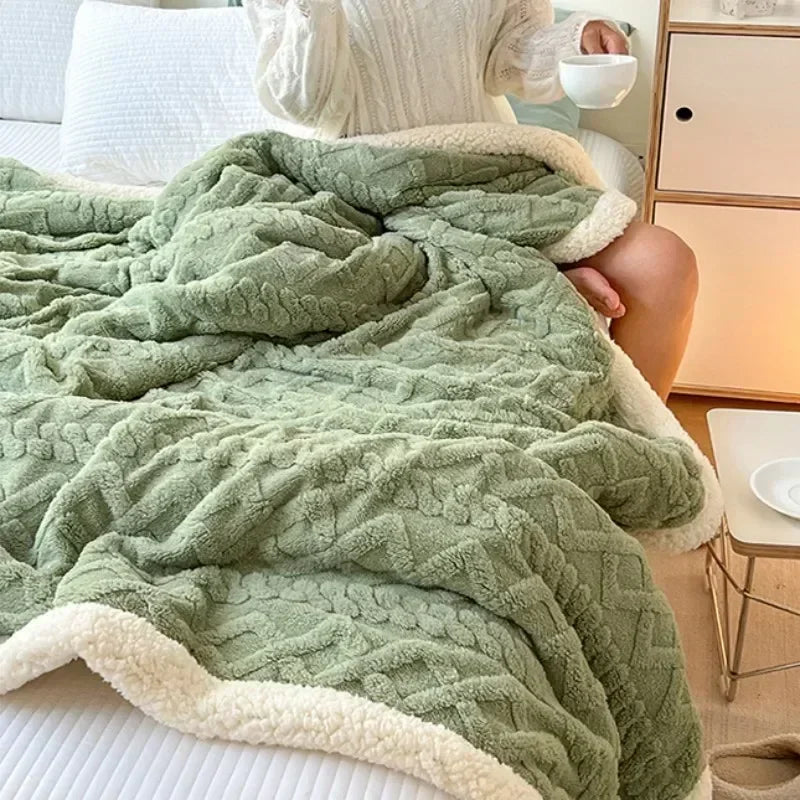Reversible Sherpa Fleece Blanket, Warm Without the Bulk