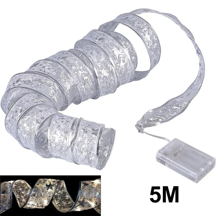 Hendrano™ Christmas Ribbon with Warm White LED String Lights