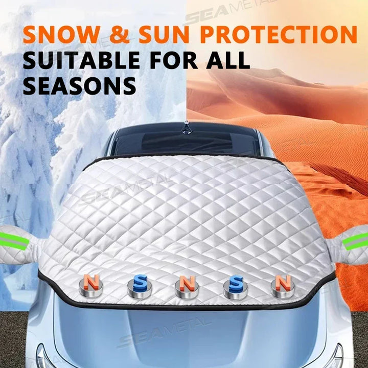 5-Layer Magnetic Windshield Cover with Mirror and Side Protection