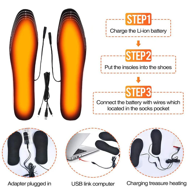 Hendrano™ USB Heated Shoe Insoles for Warm Feet on the Go