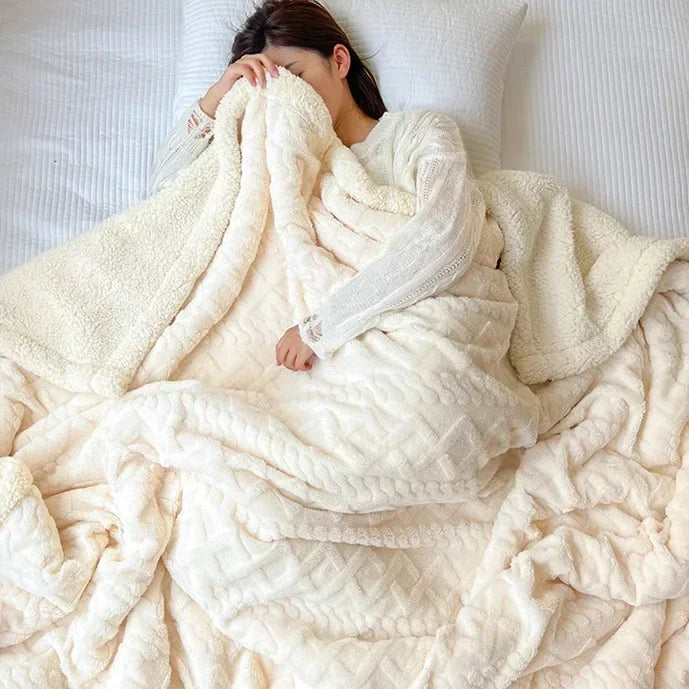 Reversible Sherpa Fleece Blanket, Warm Without the Bulk