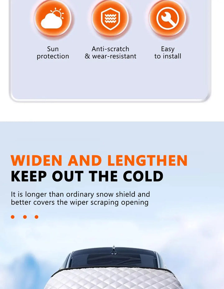 5-Layer Magnetic Windshield Cover with Mirror and Side Protection