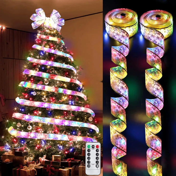 Hendrano™ Christmas Ribbon with Warm White LED String Lights