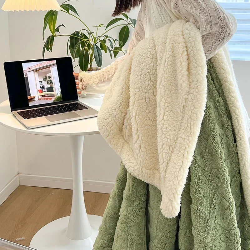 Reversible Sherpa Fleece Blanket, Warm Without the Bulk