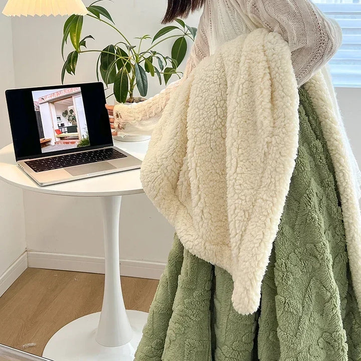 Reversible Sherpa Fleece Blanket, Warm Without the Bulk