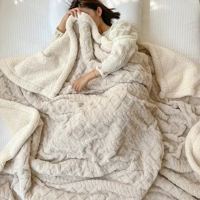 Reversible Sherpa Fleece Blanket, Warm Without the Bulk