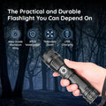 Hendrano™ Rechargeable LED Flashlight with Zoom, Waterproof Aluminum Body