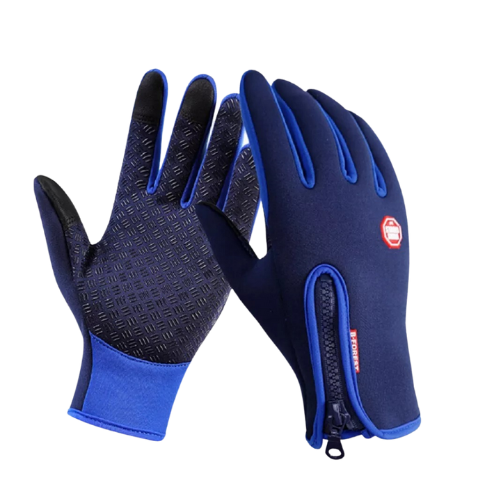 Windproof Thermal Gloves with Zipper, Grip Palm and Touchscreen