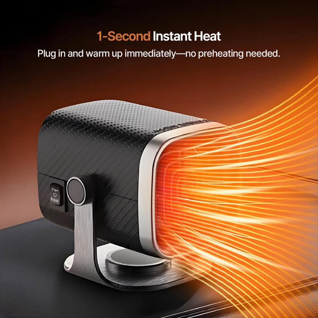 Portable 12V/24V Car Heater with 360° Swivel for Fast Defrost