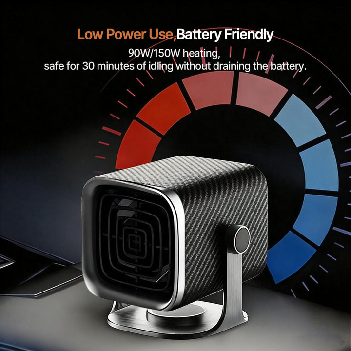 Portable 12V/24V Car Heater with 360° Swivel for Fast Defrost