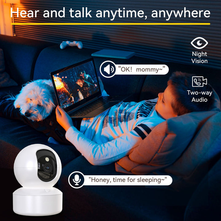 Hendrano™ 2K Indoor Security Camera with Pan-Tilt Motion Tracking