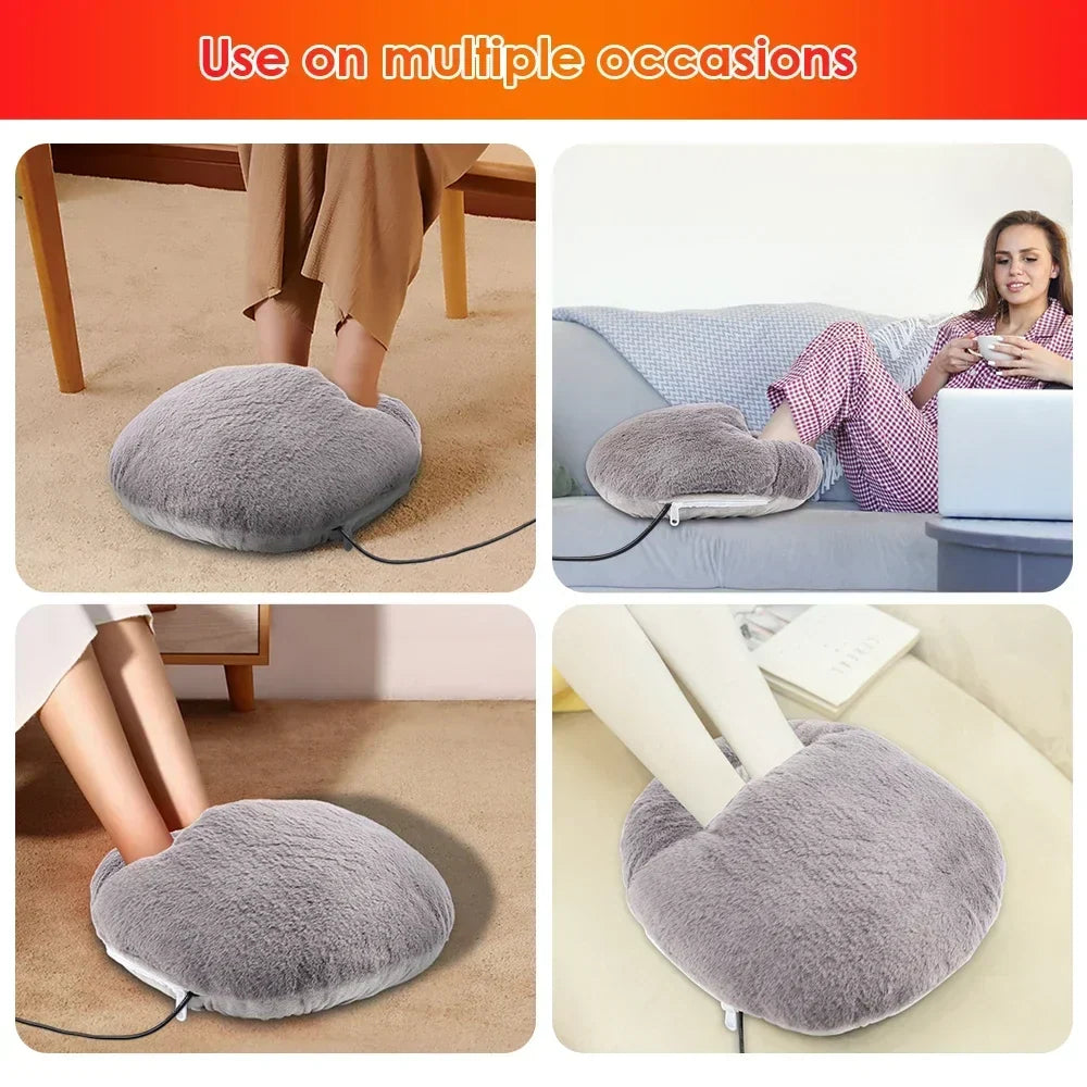 Hendrano™ Fuzzy USB Heated Foot Warmer with Thick Plush Padding