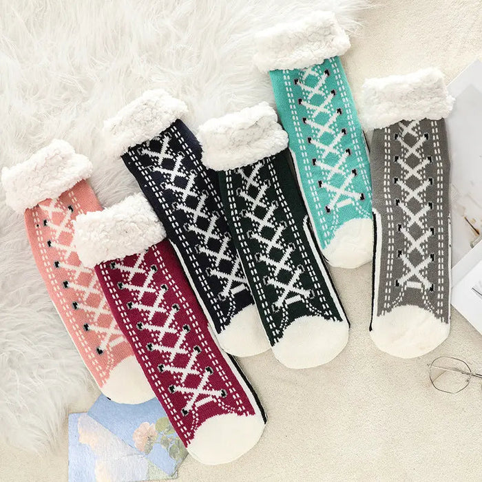 Hendrano™ Ultra-Warm Thick Jacquard House Socks with Non-Slip Sole