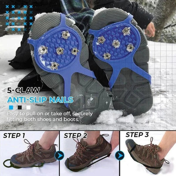 Anti-Slip Ice Cleats for Shoes and Boots with Steel Spikes