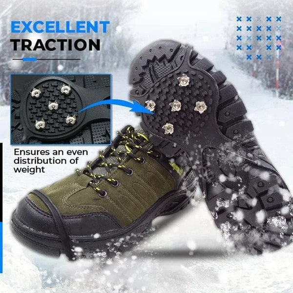 Anti-Slip Ice Cleats for Shoes and Boots with Steel Spikes