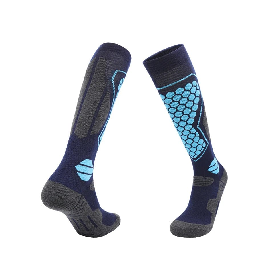 Knee-High Wool Ski Socks with Padded Zones, Unisex
