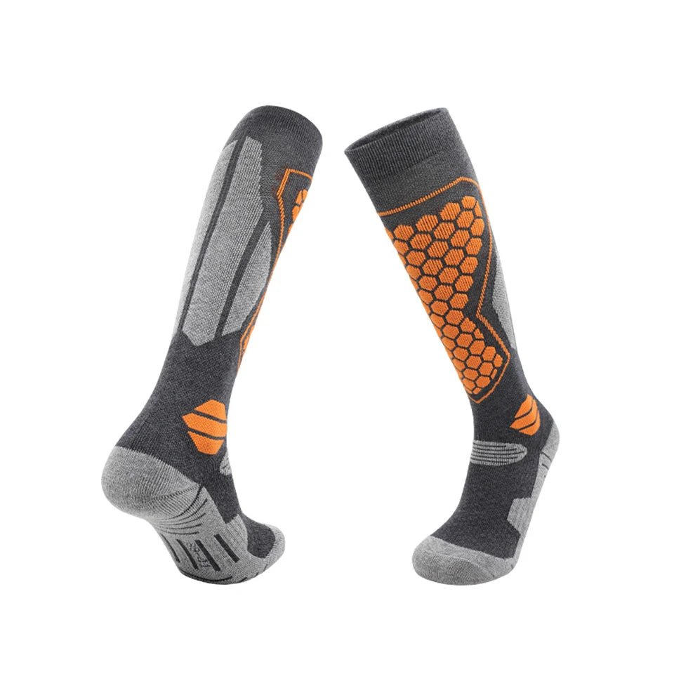Knee-High Wool Ski Socks with Padded Zones, Unisex