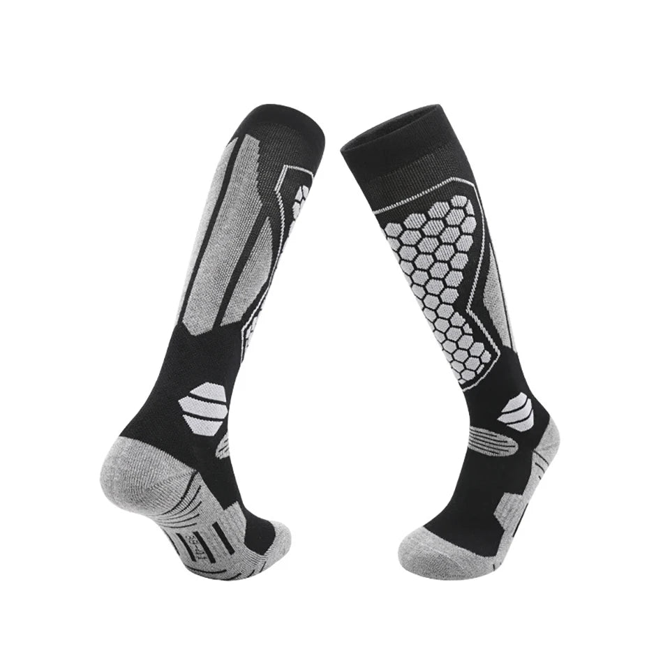 Knee-High Wool Ski Socks with Padded Zones, Unisex