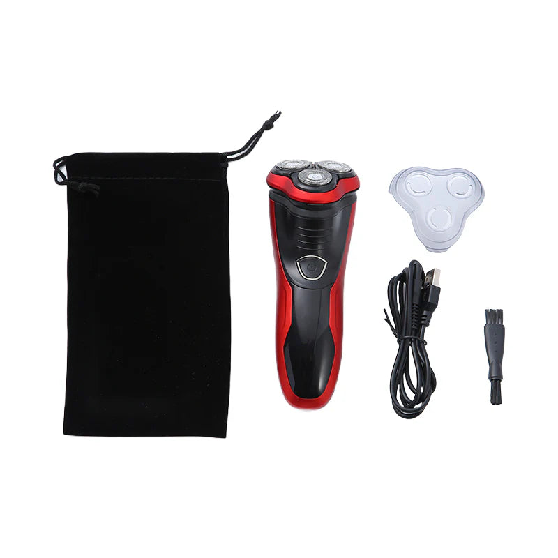 Rotary Electric Shaver for Men with 3D Heads and Pop-Up Trimmer