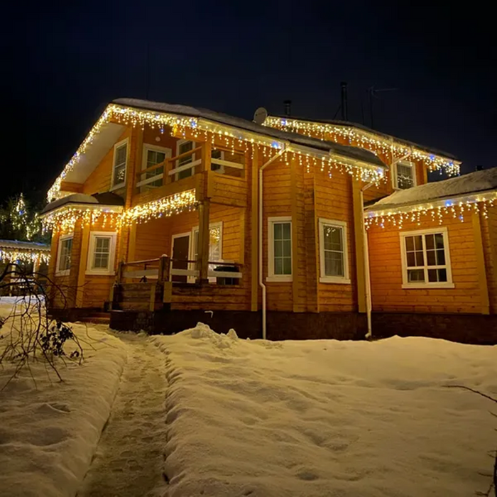Hendrano™ Warm White LED Icicle Curtain Lights, Weather Resistant