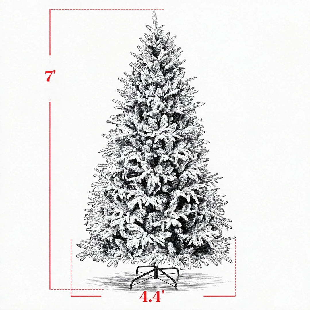 Full snow flocked pre-lit Christmas tree