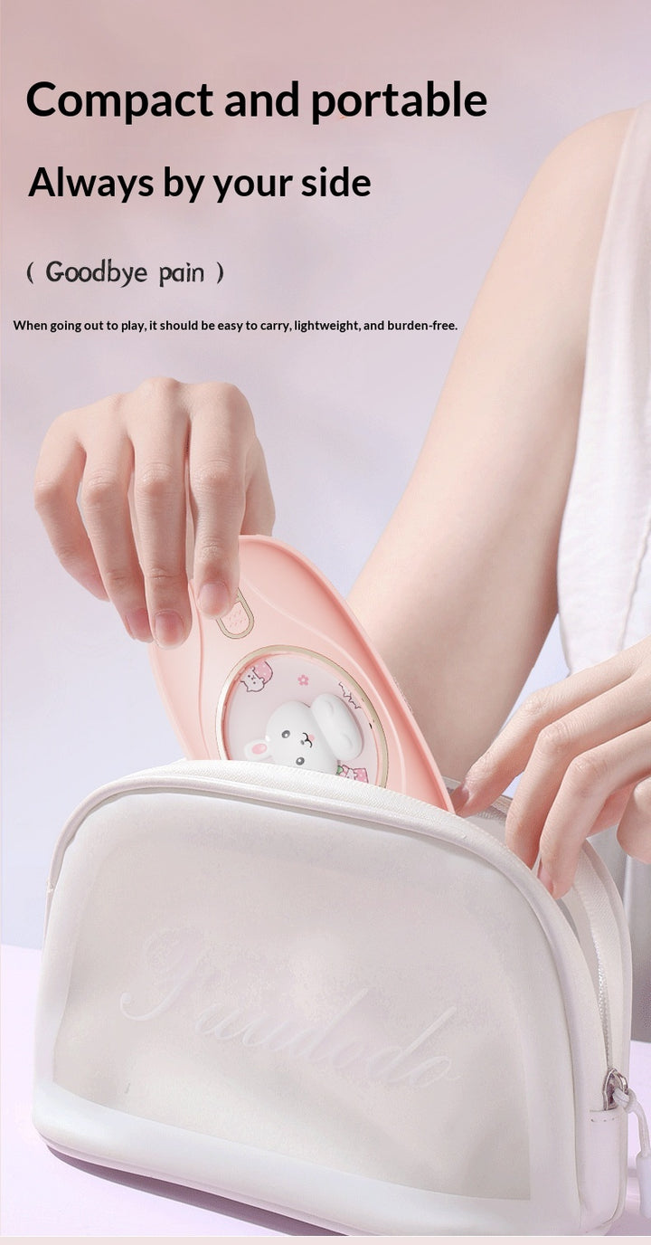 Pink bunny-face warming belt on a waist strap