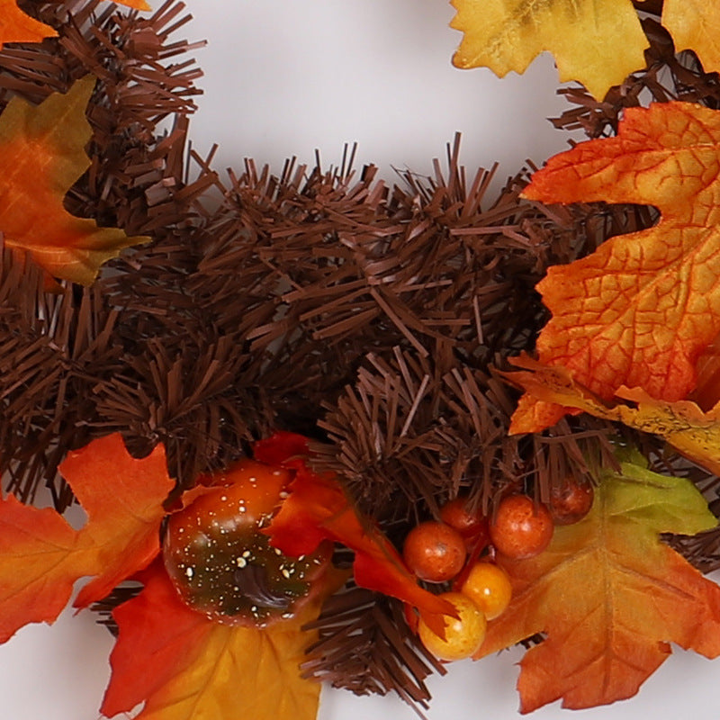 Fall maple leaf garland with pine cones