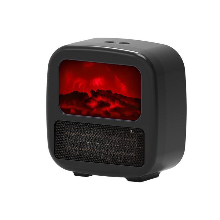 Mini fireplace desk heater with flame effect