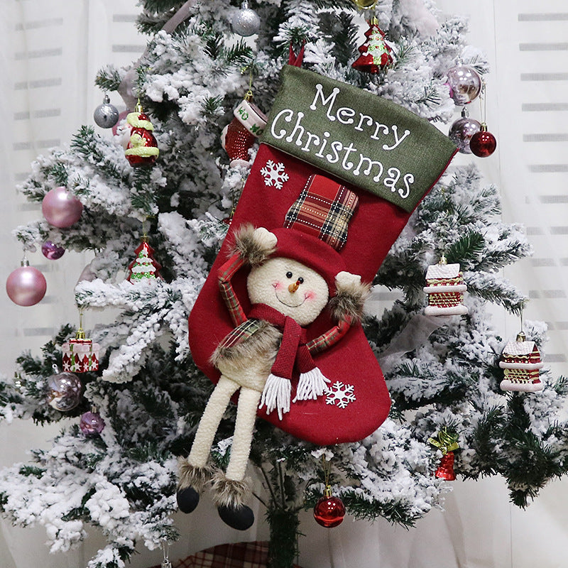 Large Christmas Stocking Tree Ornament in Three Designs