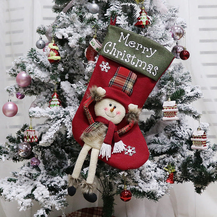 Large Christmas Stocking Tree Ornament in Three Designs