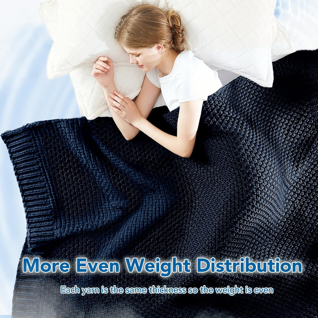 Hendrano™ Chunky Knit Weighted Blanket in Breathable Cooling Microfiber