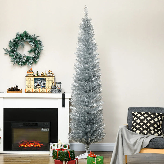 Hendrano 7 ft Silver Pencil Christmas Tree with 499 Tips