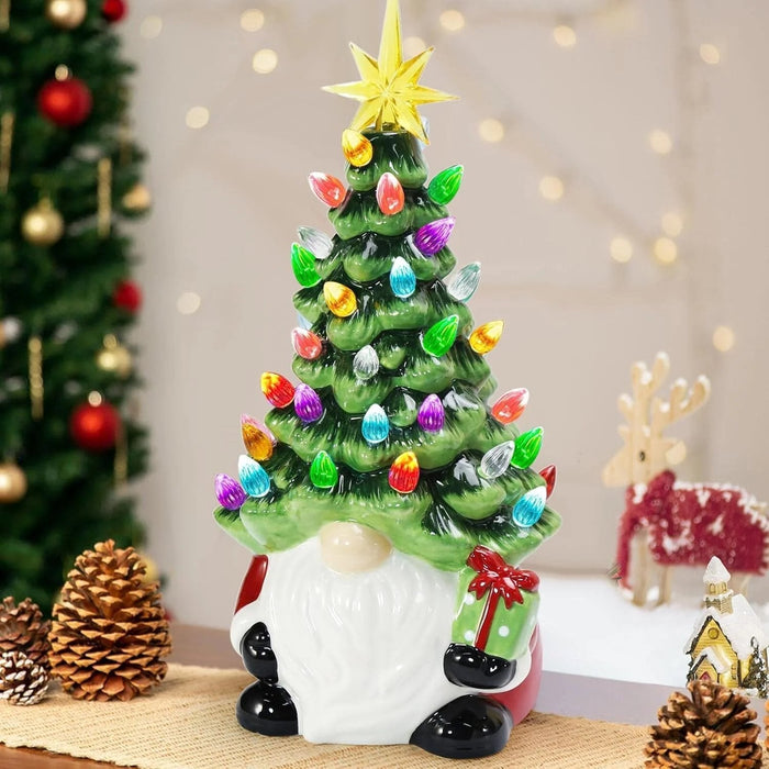 Hendrano™ Light-Up Gnome Christmas Tree with Star Hat and 30 LEDs