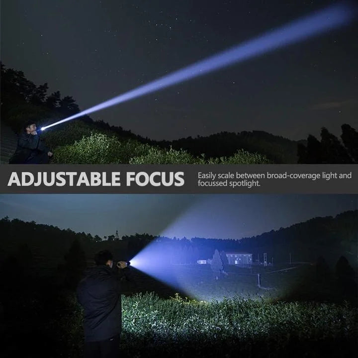 Hendrano™ Rechargeable XHP50 LED Flashlight with Zoom and Battery Indicator