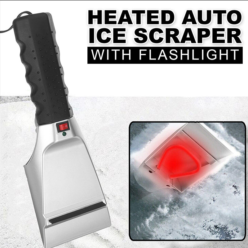 Heated 12V Ice Scraper with Built-In LED Light
