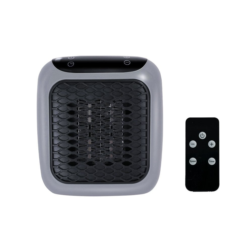 Small outlet heater with digital display and remote