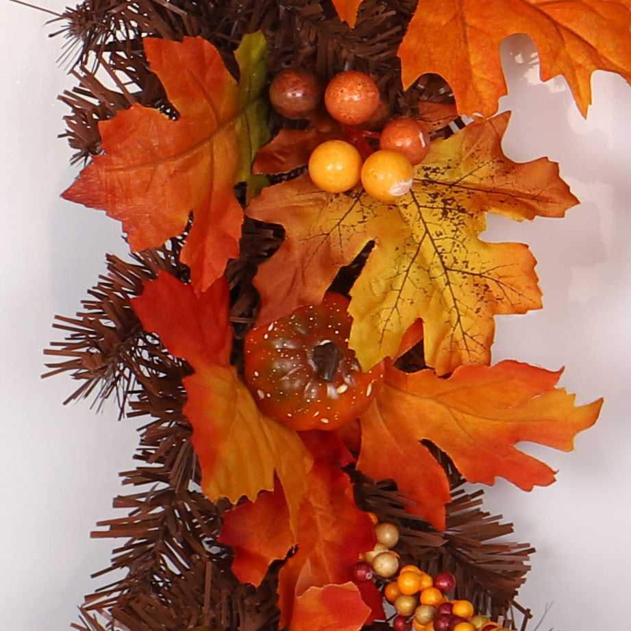 Fall maple leaf garland with pine cones