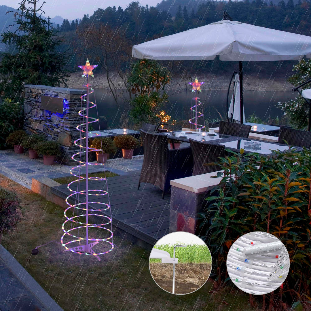Glowing LED spiral Christmas tree with star
