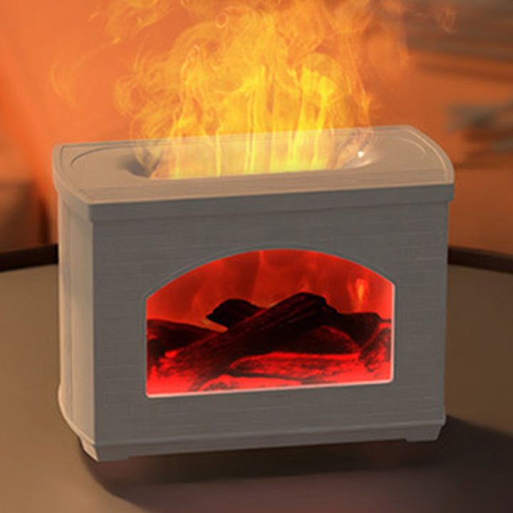 Simulated Fireplace Humidifier with Flame Effect and Oil Diffuser