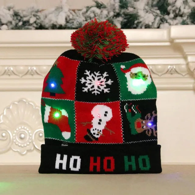Hendrano™ Light-Up LED Knit Christmas Beanie for Kids &amp; Adults